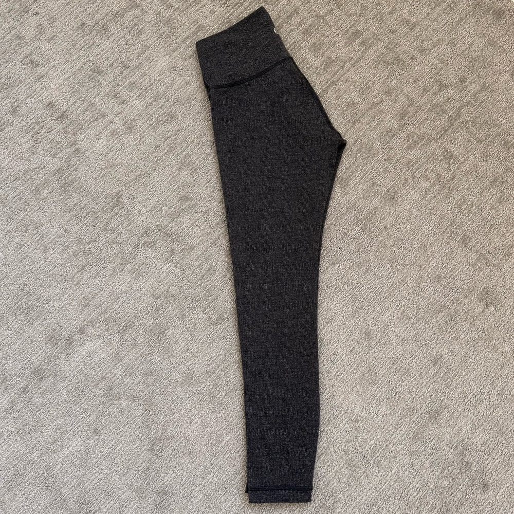 Lululemon Wunder Under Leggings - Grey Knit Texture